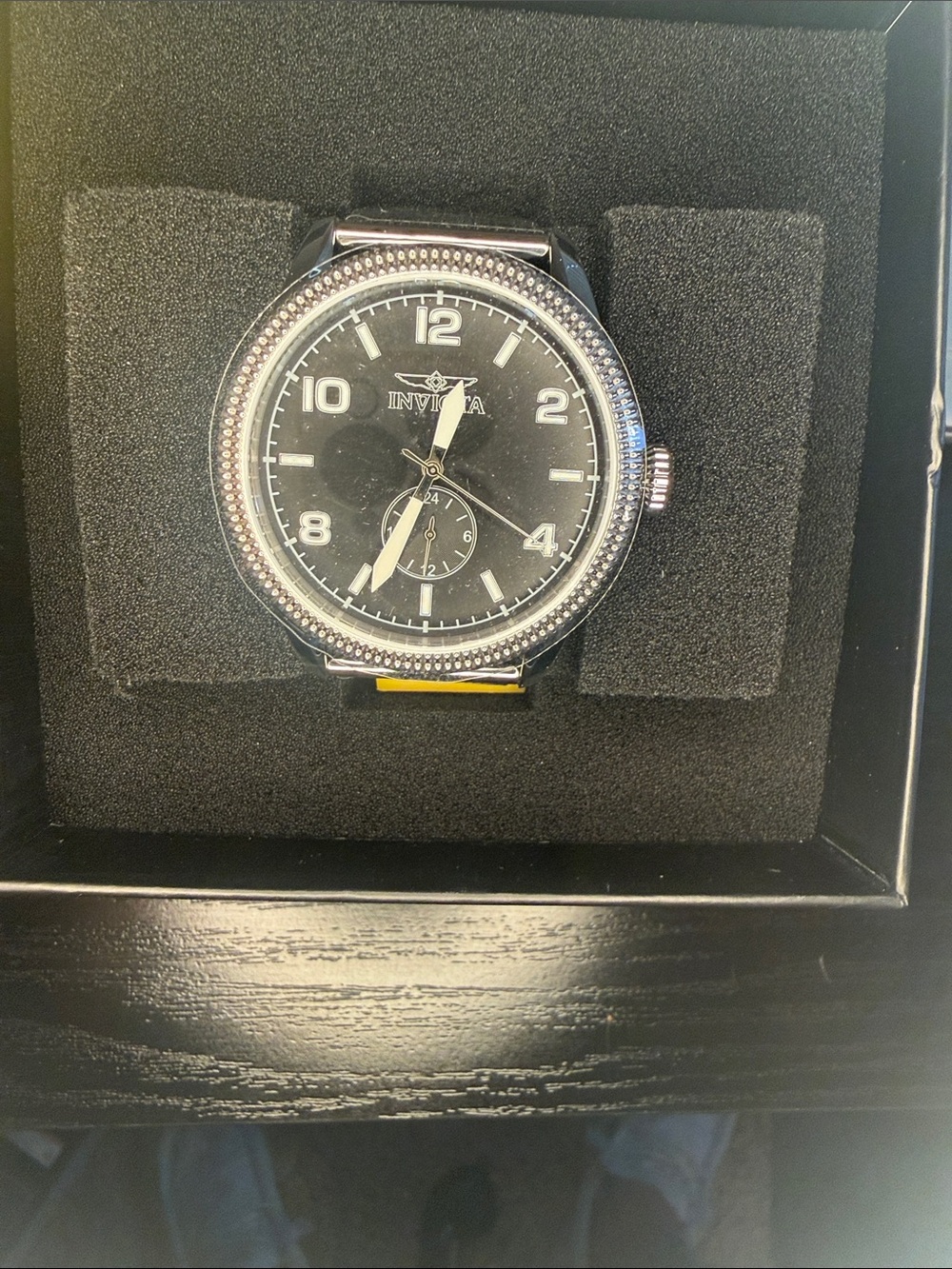 Invicta Men's Black Dial Silver Bezel Watch